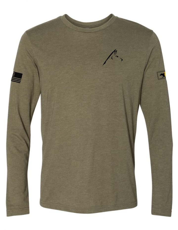 Adult Long Sleeve Military Green Tees