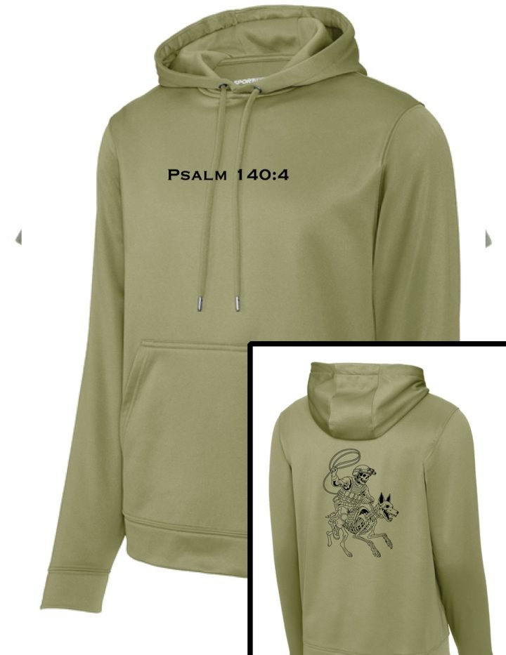 Tracking Skeleton Adult Military Green Performance Hoodie